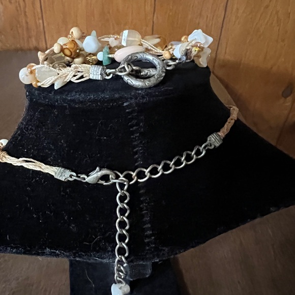 Multi Strand Stone Beaded Necklace Bracelet Set Jewlery - Picture 4 of 7